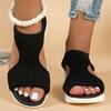 Autumn Women's Low Heel Fish Mouth Slip On Fashion Sandals Plus Size Sporty Style