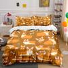 Cartoon corgi dog pattern Bedding Set for Kids Luxury Gift 3pcs Digital Print Comforter Set Soft Comfortable Breathable