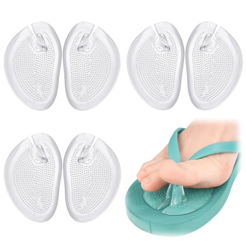 MANJIAMEI Toe Covers, Sandal Insoles, 3-Pair Set, Protects Toes, Prevents Slippage, Shock Absorption, Transparent, Unisex