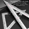Stainless Steel Carpenter Square Triangular Ruler Clear Double Side Scale for Accurate Measurement