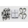 Abimars Wire Cable Clamps 3/8", 304 Stainless Steel Wire Rope Clamp, Cable Clip Clamp with Aluminum Crimping Loop and Thimble
