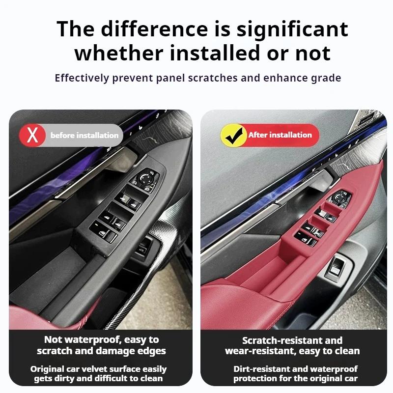 For BMW 5 Series G60 i5 24-25 LHD Window Switches Panel Cover Auto Front Rear Door All-inclusive Car window buttonStickers