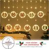 BLOOMWIN Window Lights Christmas Decor Ring Lights with Ornament LED Curtain Lights Indoor Outdoor USB 9.8ft Warm White Christmas String Lights