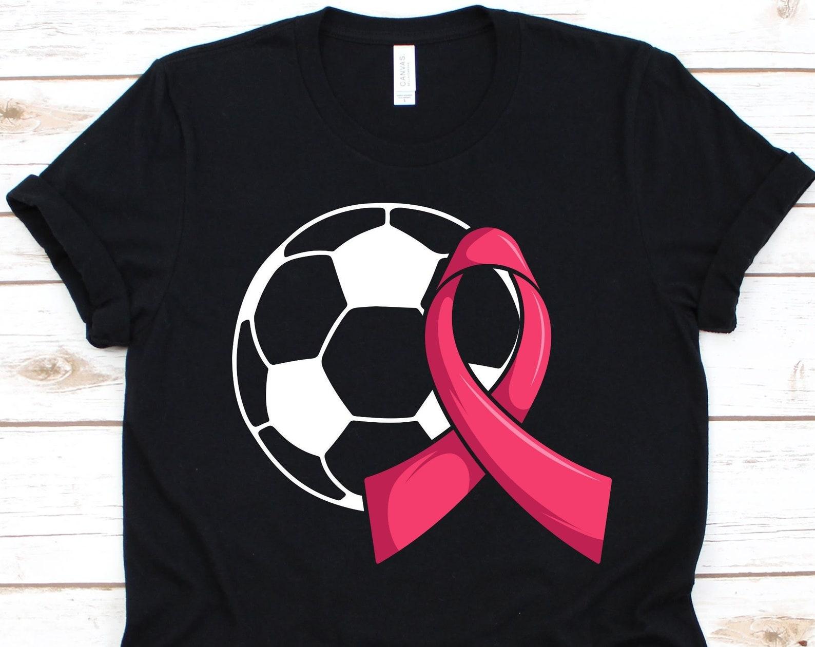 Soccer Ball Breast Cancer Ribbon Shirt, Breast Cancer Awareness Gift, Cancer Shirt, Pink Ribbon Graphic, Soccer Ball Design, Football Lovers 2XL