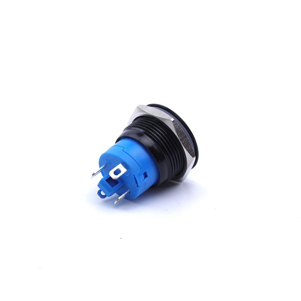 Bell Button 19X27Mm Blue Led Monostable Black Vandal-proof 250V 2A