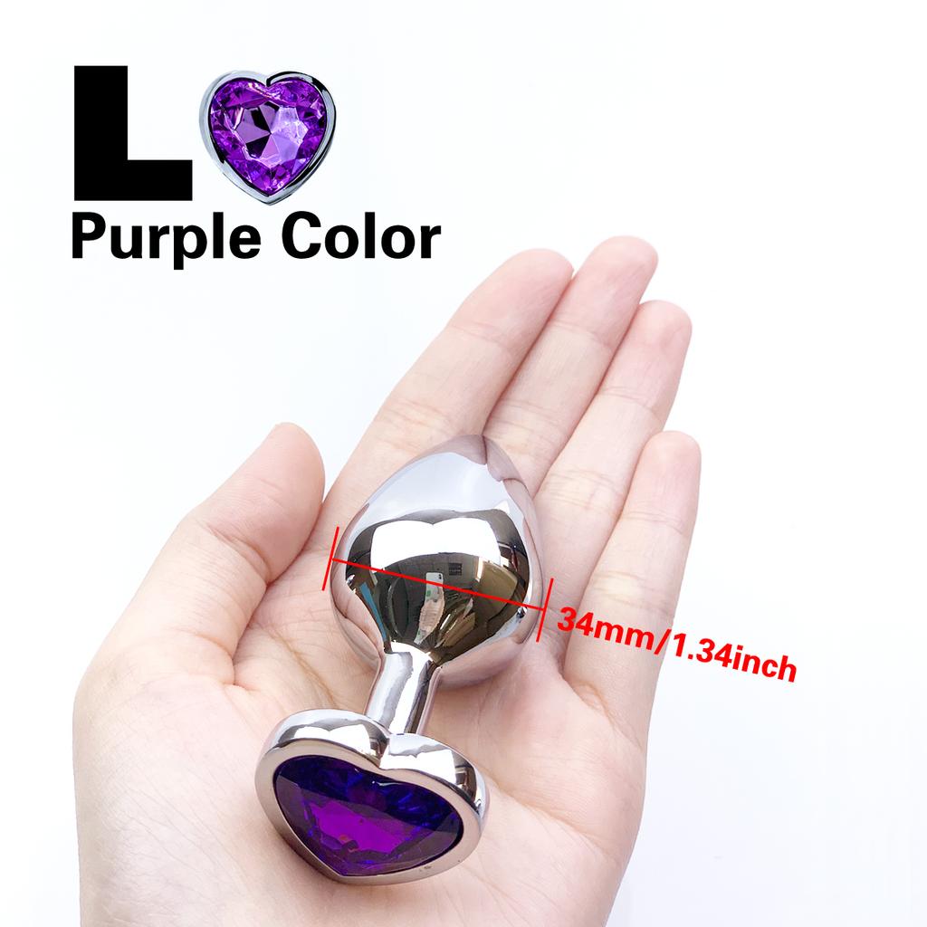 Stainless Steel Anal Plug Heart Shape 5 Sizes Crystal Anal Plug Removable Butt Plug Stimulator Anal Sex Toys Prostate Massager