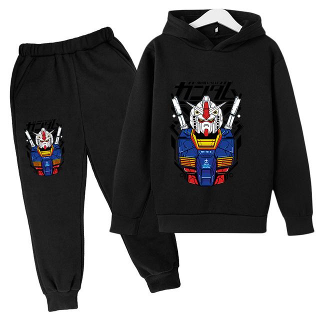 2025 Gundam Casual Kids Clothes 2 Piece Hoodies Set Clothing Cool Girls Clothing Boys Tracksuit Children Baby Clothes