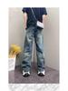 2025 Jugend Herren Harem Locker Geschnitten Gewaschene Blaue Jeans für Frühling & Herbst