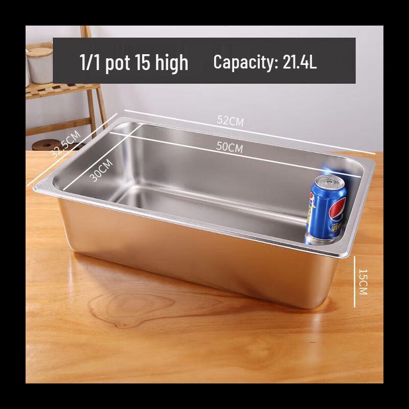 NHZHIW Rectangular Stainless Steel Food Pan with Lid