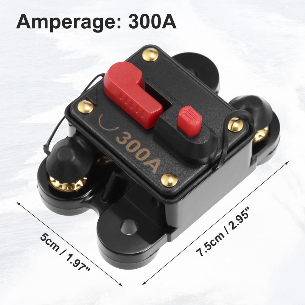 uxcell Bilsikring med manuell tilbakestilling Vanntett bilstereo inline sikring