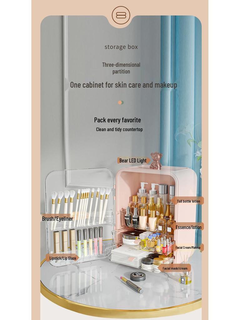 Cosmetic and Skincare Organizer: Dustproof Storage Box for Living Room, Bedroom, or Bathroom