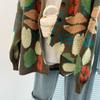 Dimanaf 2025 Plus Size Flower Sweaters Cardigan Autumn Women Print O-Neck Sweaters Knitting Loose Black Sweater