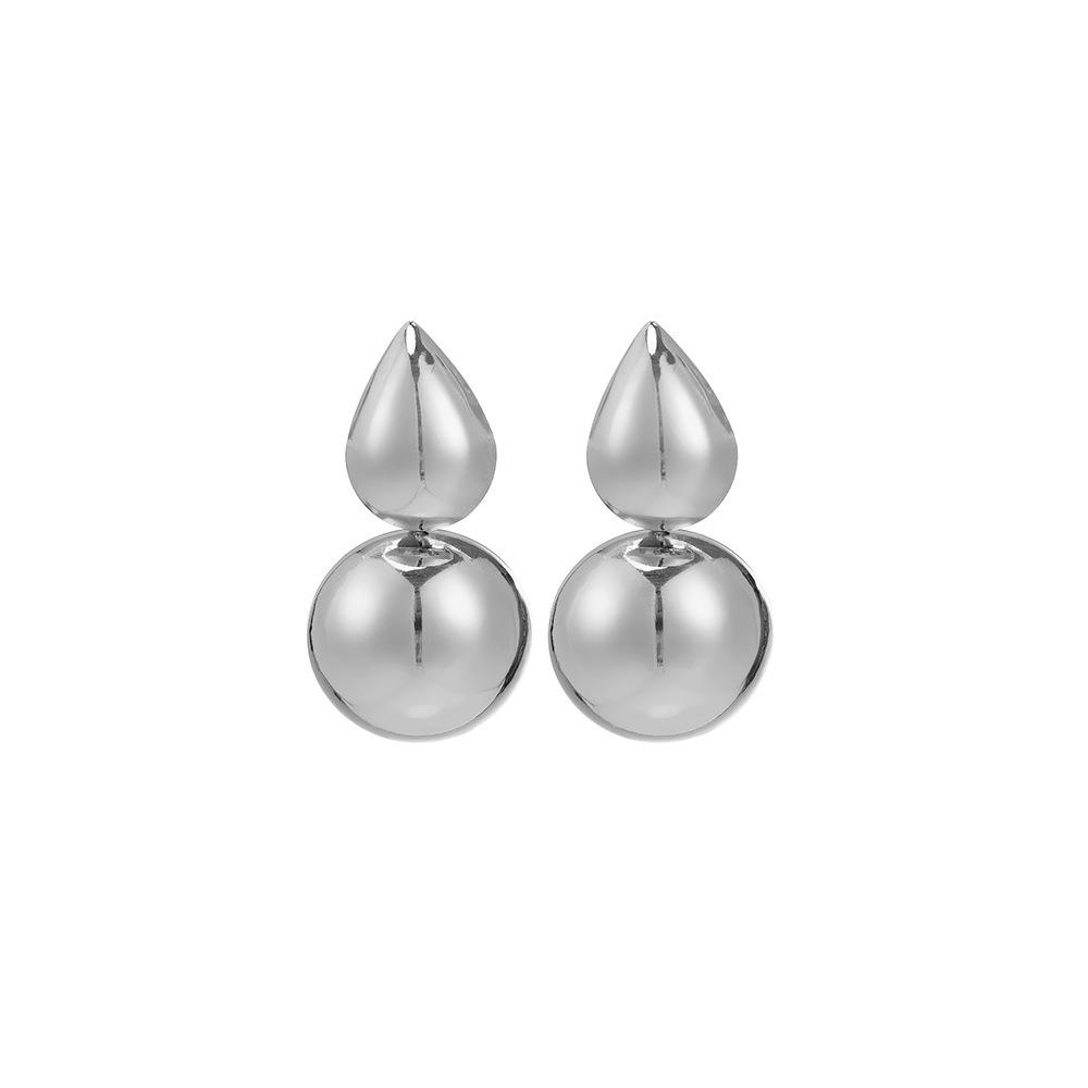 European & American Metal Oval Geometric Earrings: Retro Round Studs with Light Luxury, Unique Personality & Elegant Style