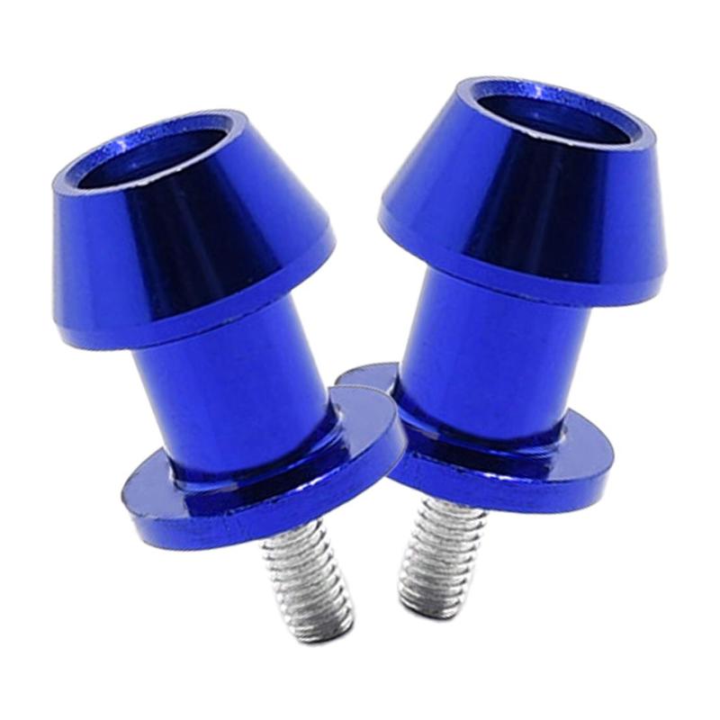 2pcs Blue Aluminum Alloy M8 Motorcycle Racing Adapter Holder Swingarm Coil Slider Mount Stand Screw