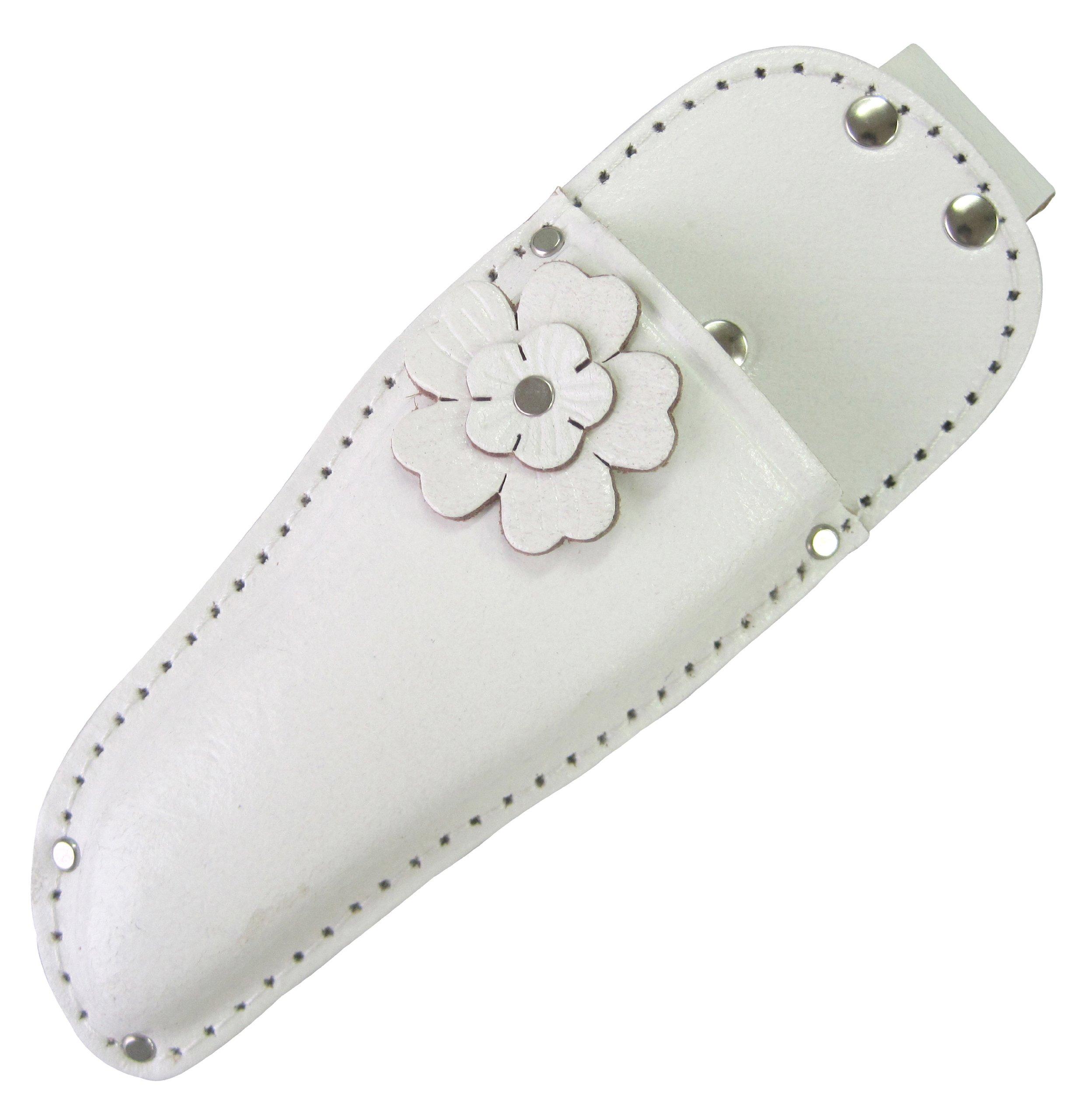 

Honmamon KOZUCHI Flowery Pruning Shears Leather Case with Flowers White LST-11 білий
