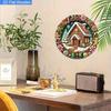Gingerbread House Wreath Metal Sign Christmas Outdoor Wall Decor