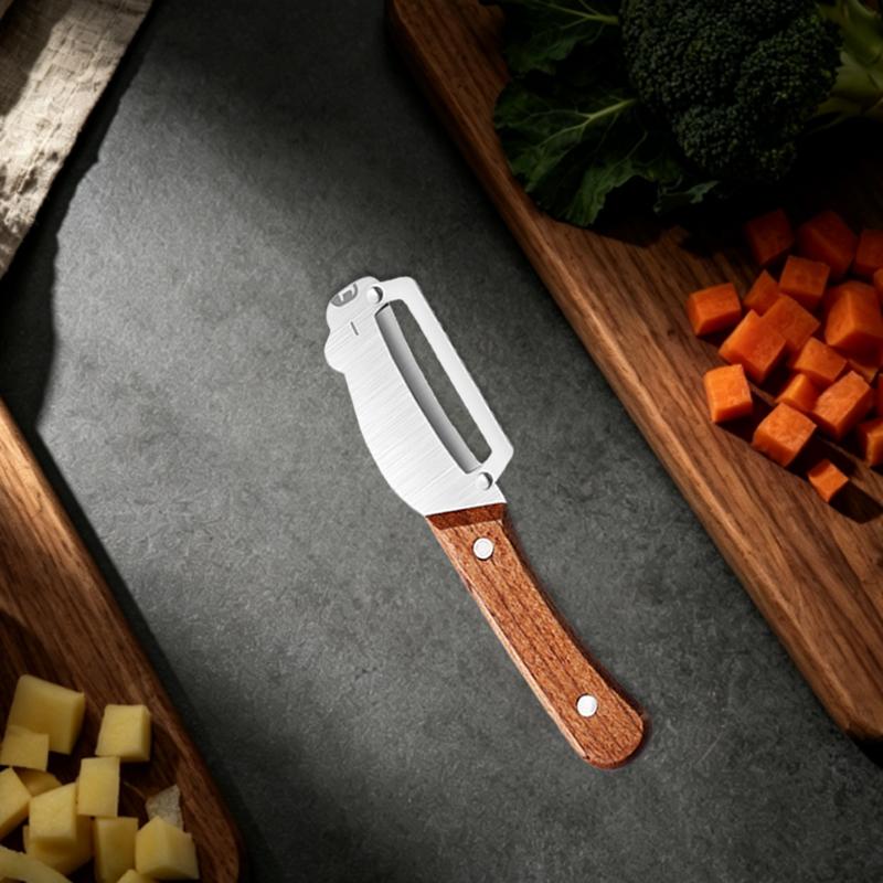 Kitchen Peeler Kitchen Peeler Multifunctional Fruit Sugarcane Peeler Wooden Handle for Household Vegetables Fruit Pumpkins Scraping Tools