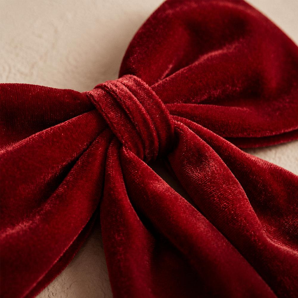 New Red Bowknot Pendant Flannelette Large Christmas Bow DIY Hanging Xmas Ornament Merry Christmas