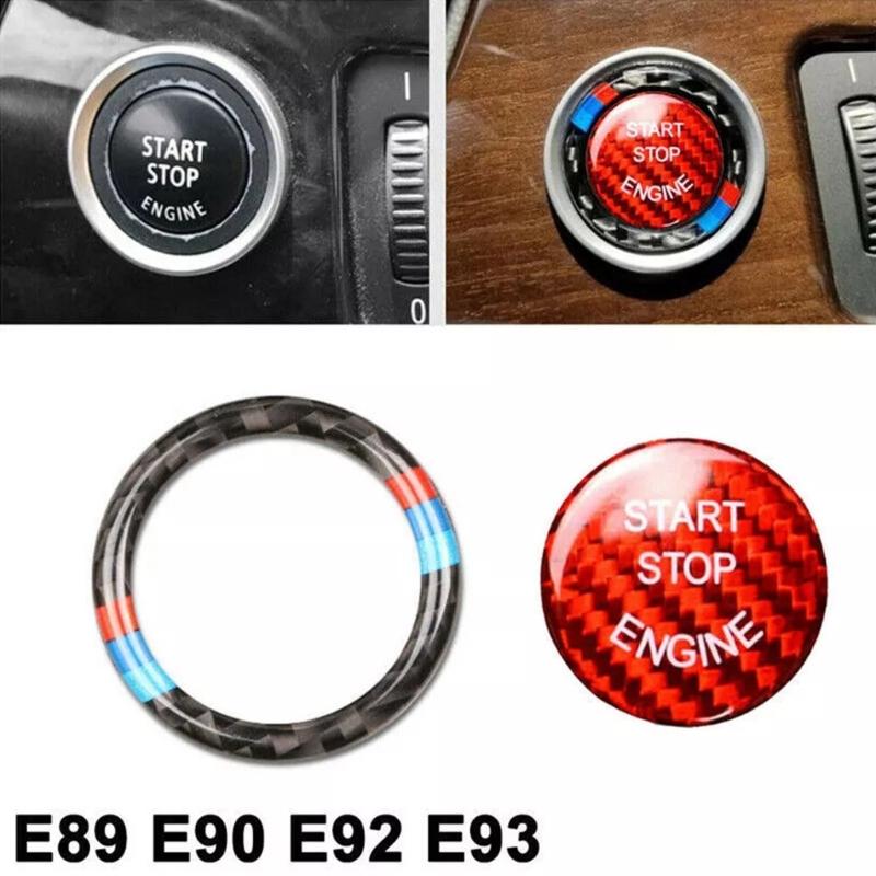 Motor Schalter Strom Zündung Knopf Verkleidung Dekoration Automobil Zubehör Auto Motor Start Stopp Knopf Abdeckung Aufkleber