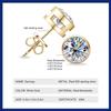 Luxury 925 Silver Moissanite Earring Original Certified Plated 18k Yellow Gold 2ct Diamond Stud Earrings for Women Men Jewelry