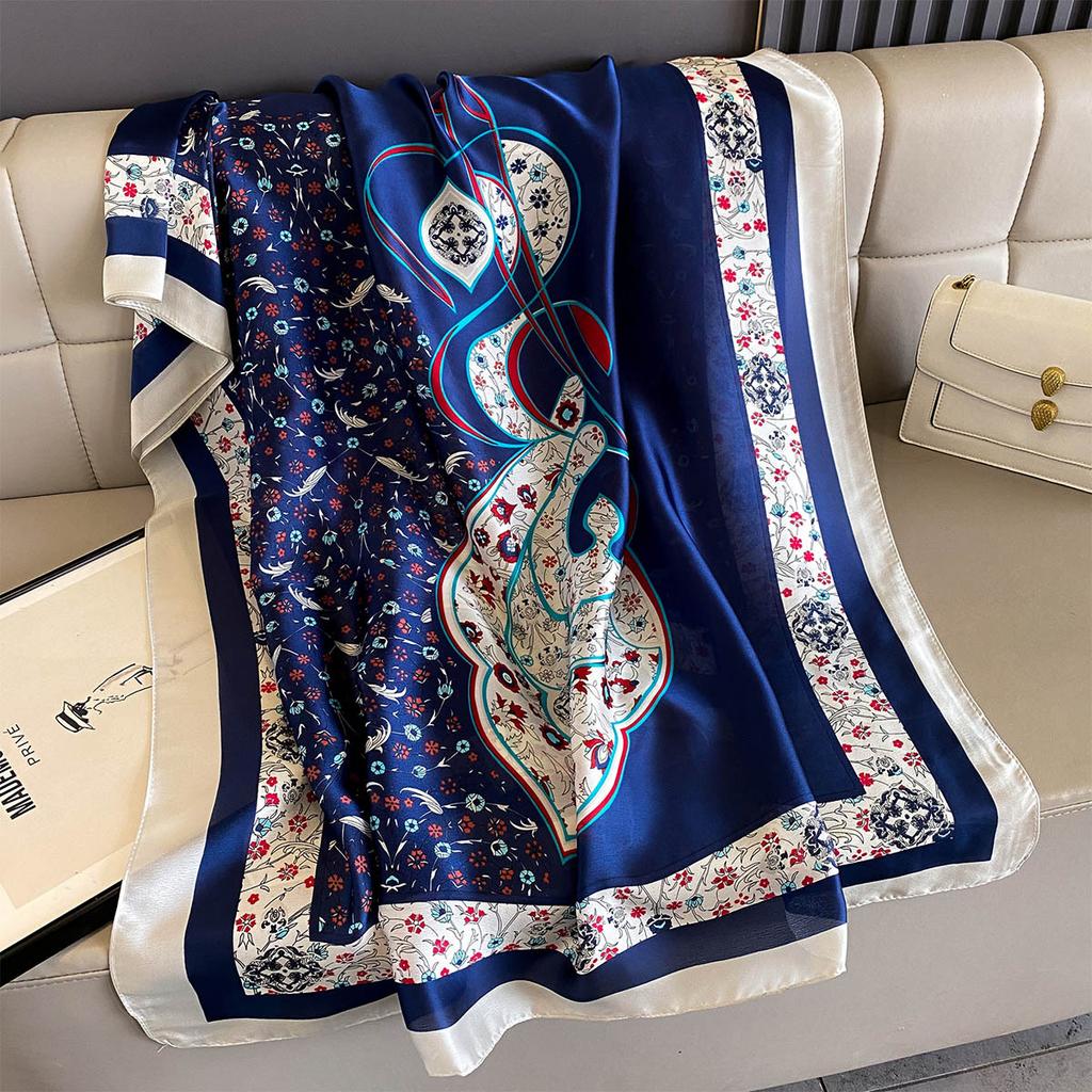 Luxury Brand Women Summer Scarf Florald Print Shawls Wraps Soft Female Muffler Hijab For Beach Travel
