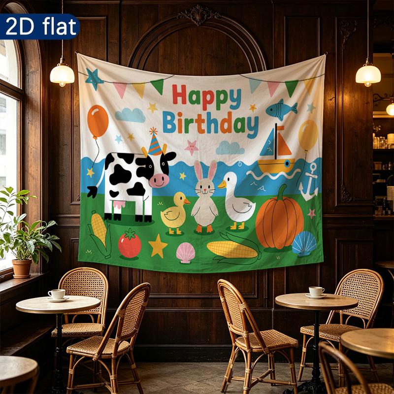 Party Backdrop Flat Banners Duck Rabbit Pumpkin Boat Bunting Celebrations Wedding Celebration Photo Booth Front Door Decor