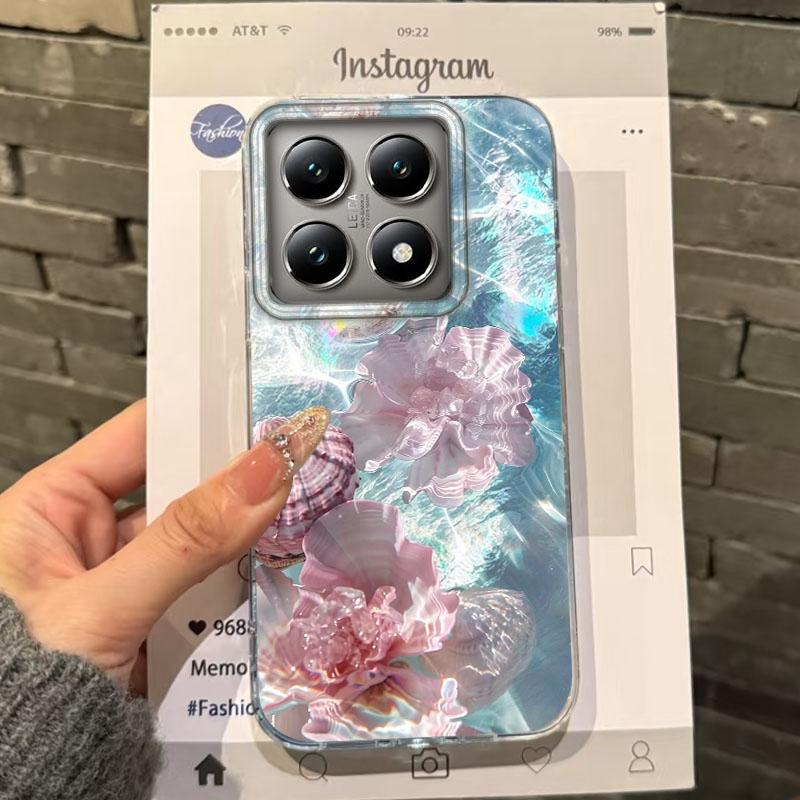 Summer Seashell Seaside Wave Beach Girls Women Phone Case For Xiaomi 14T 13T Pro 14Tpro 11 Lite 5G NE Shockproof Fundas Cover