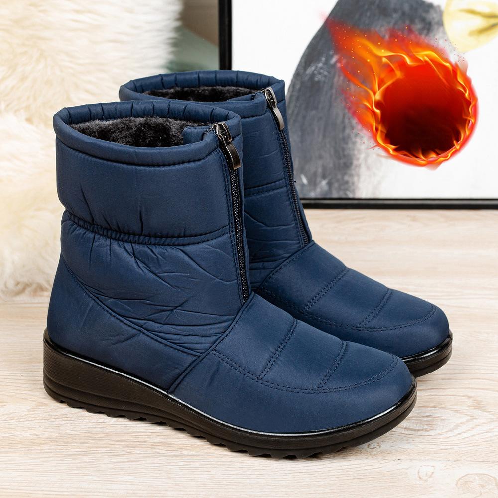 Plus Size Vintervarme snøstøvler for kvinner Vanntette bomullssko for kvinner Modersko Damesko
