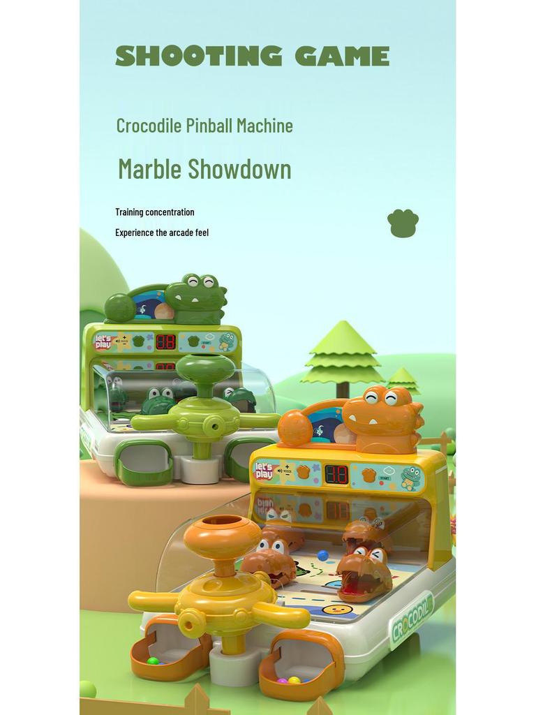 Large Crocodile Marble Game: Educational Tabletop Toy with Electric Ejection and Scoring, Popular on TikTok