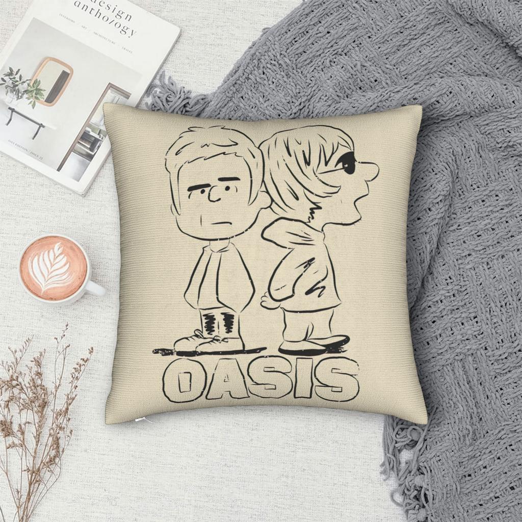 O-Oasis live'25 live band tour Printed Pillowcase Cushion Cover Throw Pillow Cover Warm Home Decorations Square Multi Size