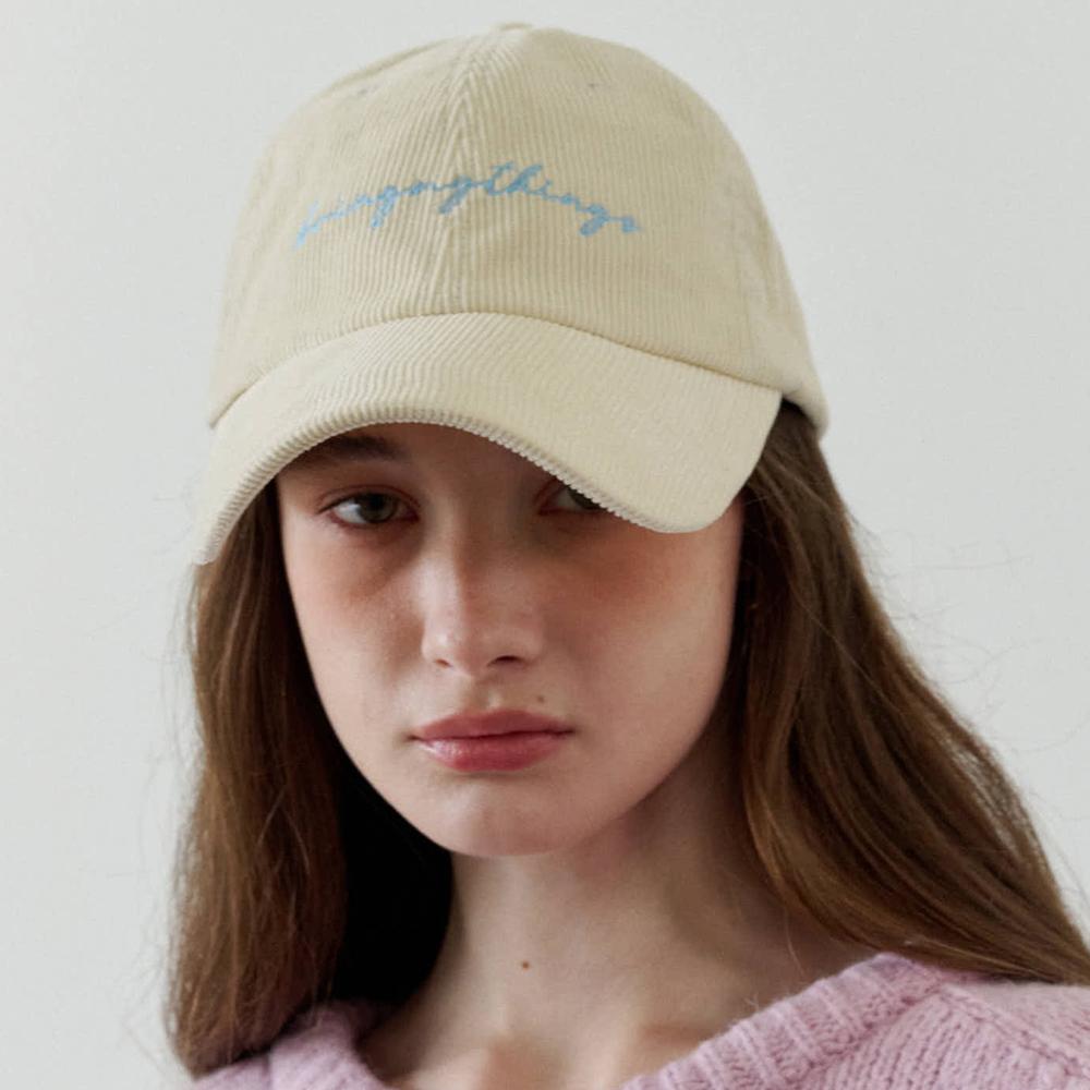 BRINGMYTHINGS Corduroy Logo Ball Cap_Ivory