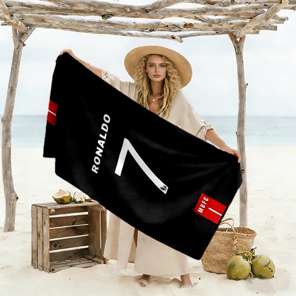 Ronaldo's Legendary Number 7 Beach Towel Soft Durable Quick-Dry Comfortable Lightweight