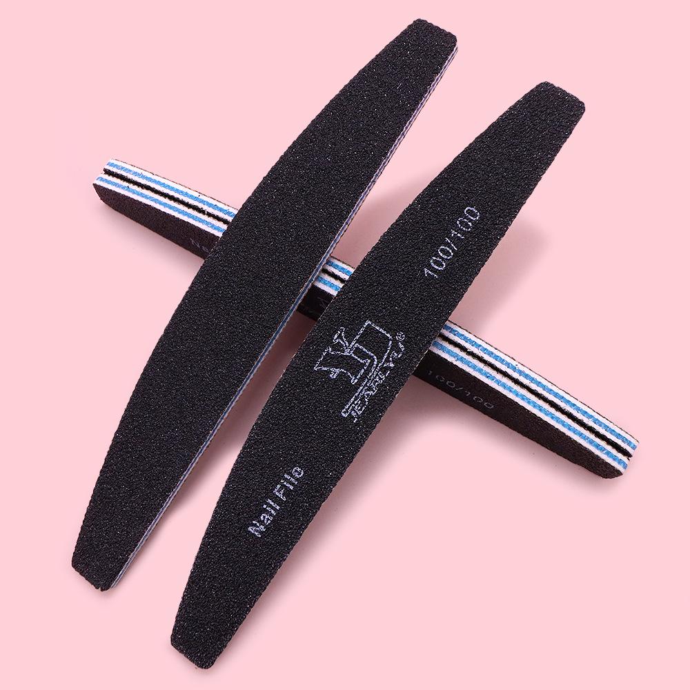 High-Quality Half-Moon Nail File: Washable, Wear-Resistant Polishing Strip for Professional Nail Care