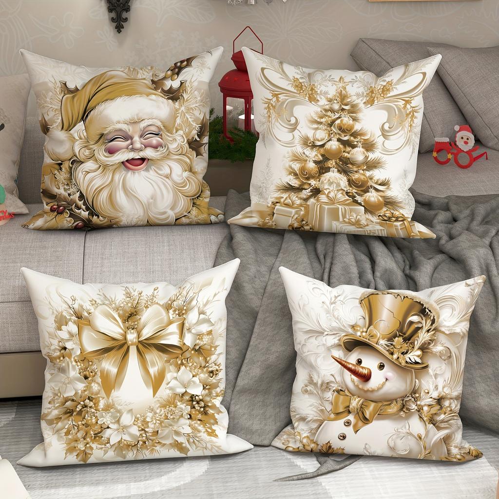 Christmas decoration pillowcase New Year gift Santa Claus garland Snowman pattern home room decoration sofa cushion cover