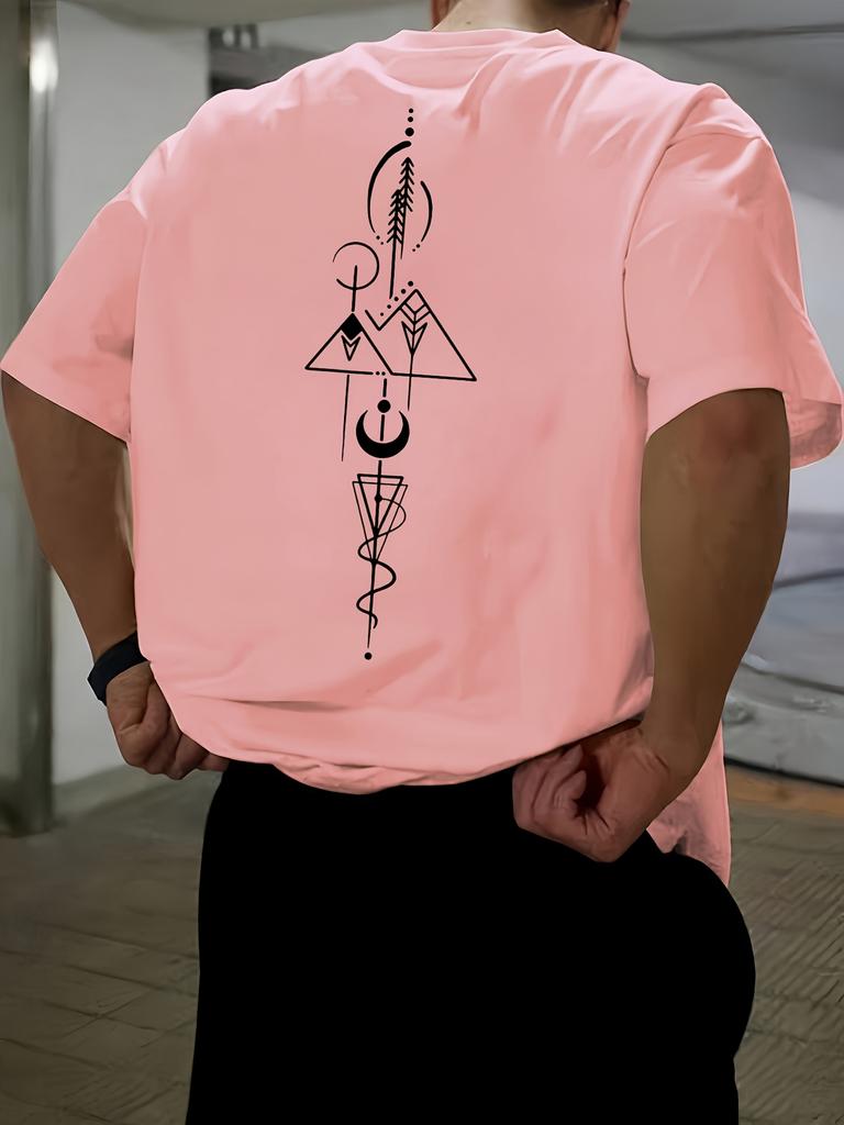 Unique Geometric Print 100 Cotton Men Woment Tshirt Summer Autumn Daily Outdoor Sports Party Casual Loose Street Short Sleeve