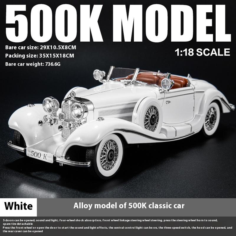

1:18 Mercedes Benz 1936 500K Classic Car Alloy Diecast Metal Model Sound and Light Toy Vehicle Ornaments Birthday Gifts for Boys