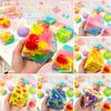 Cube Slow Rising Squeeze Toy, Maltose Texture Stress Relief Fidget, Soft Chewy Sensory Desk Decor with Gradient Tie-Dye, Portable Anxiety Relief Toy