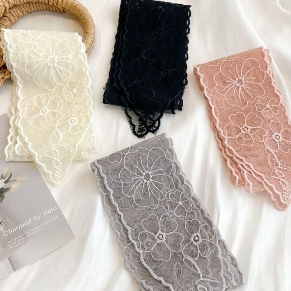 16Sheets Cute Thin Women Narrow Long Scarf Embroidered Flower 135cm Ribbon Waistband Elegant Y2k Female Headscarf Summer
