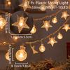 Christmas Tree Snowflake LED String Lights Banner Christmas Decoration 2025 for Home Navidad Xmas Tree Decor Fairy Light Pendant
