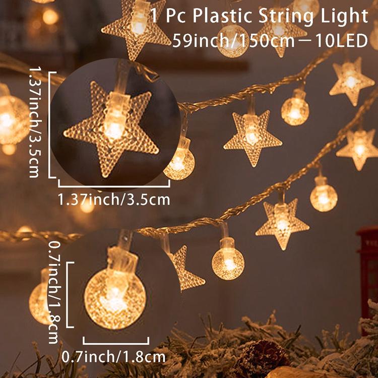Christmas Tree Snowflake LED String Lights Banner Christmas Decoration 2025 for Home Navidad Xmas Tree Decor Fairy Light Pendant