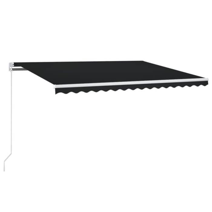 Auvent rétractable - MAISON EXCLUSIVE - 450x350 cm - Aluminium poudré - Tissu polyester PU - Anthracite