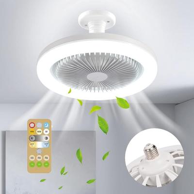 Stropní ventilátor s dálkovým ovládáním a světlem 30W ventilátor s LED lampou Chytrý stropní ventilátor pro obývací pokoj Ložnice Konvertorová základna E27