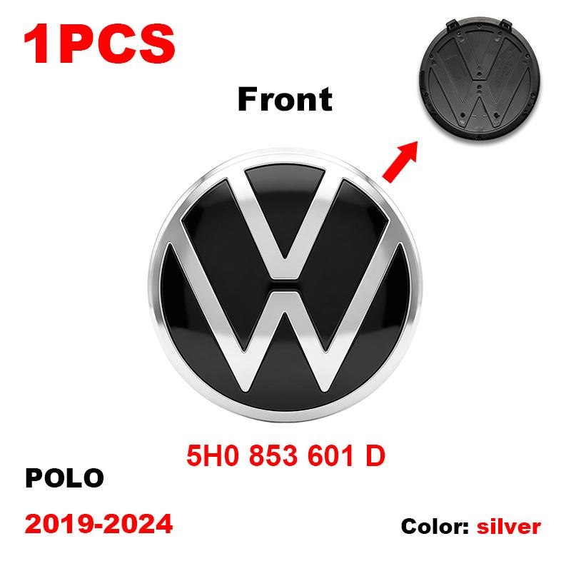 ABS 3D Car Front Logo Rear Bumper Tail Door Trunk Sticker Rear Emblem Sticker Styling Accessory For VW Volkswagen Polo 2019-2024 zf6