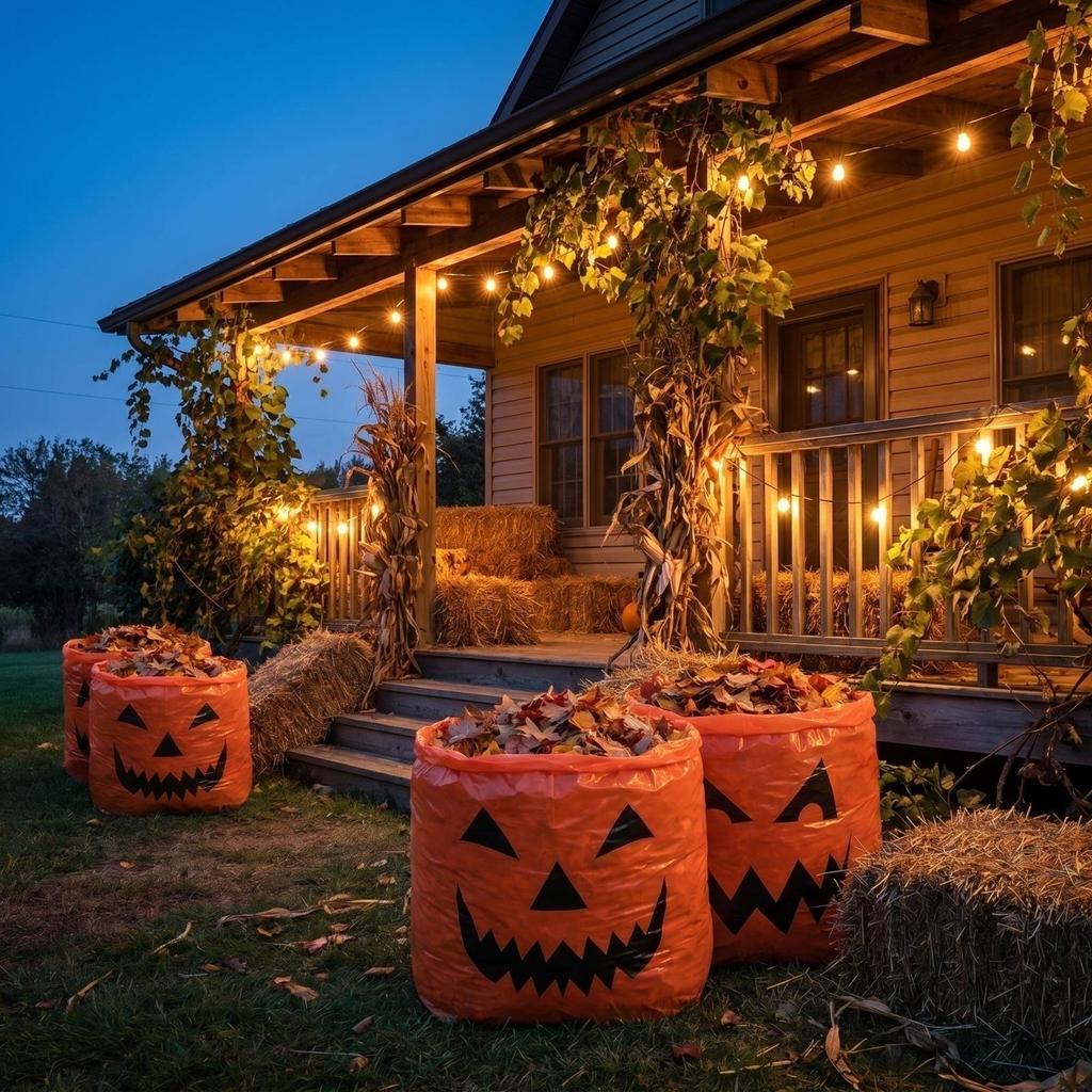Halloween Leaf Bag for Fall Yard and Outdoor Decor Storage