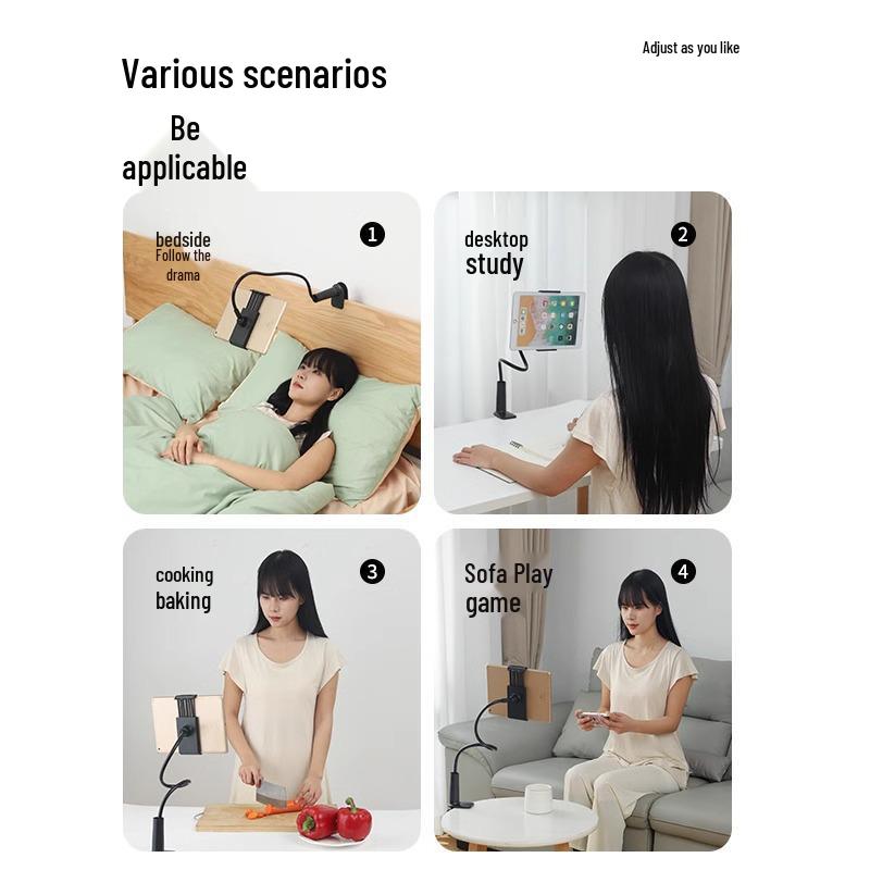 Universal Clip-On Stand for Mobile/Tablets - Perfect for Bedside, Desktop, or Live Streaming Use