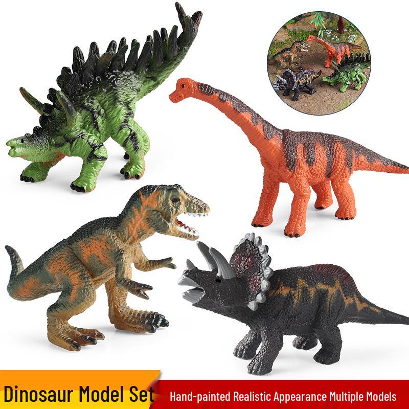 Children's Dinosaur Cognitive Simulation Set: Tyrannosaurus, Triceratops, Ankylosaurus, Stegosaurus Models