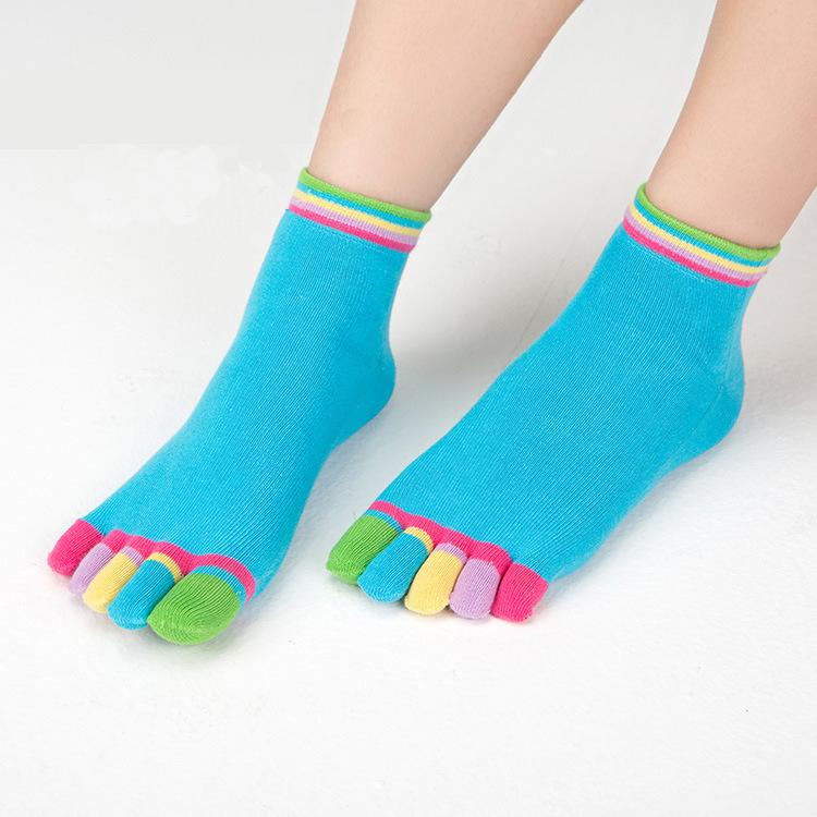Women Colorful Cotton Five Toe Separator Socks Breathable Heel Grip Sweat Absorbent Wholesale Pack Everyday Comfort Essential