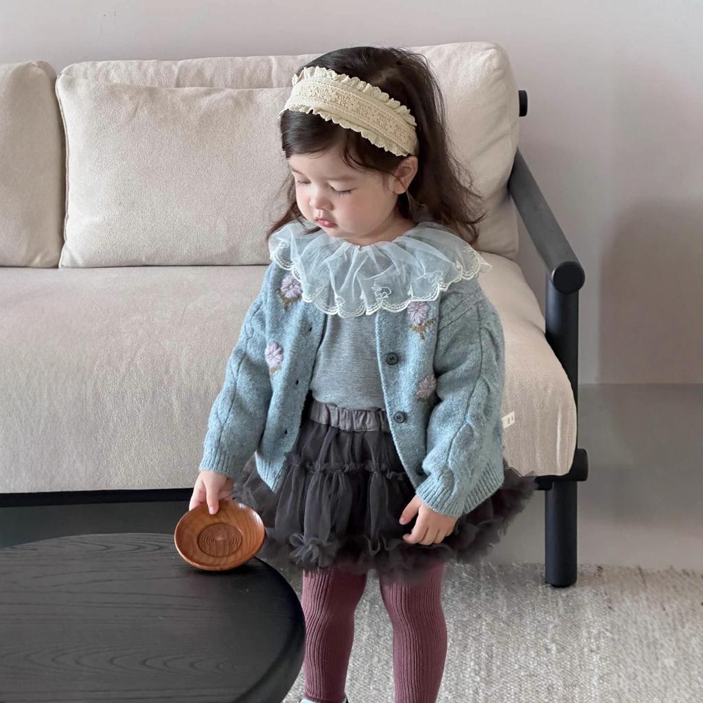 Children's autumn long-sleeved sweater jacket new children's clothing baby autumn clothing girls base set
