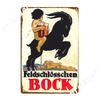 1910 Feldschlosschen Bock Brewery Bière Panneau Métallique Mur Grotte Garage Club Décor Mural Drôle Panneau en Fer Blanc Affiche