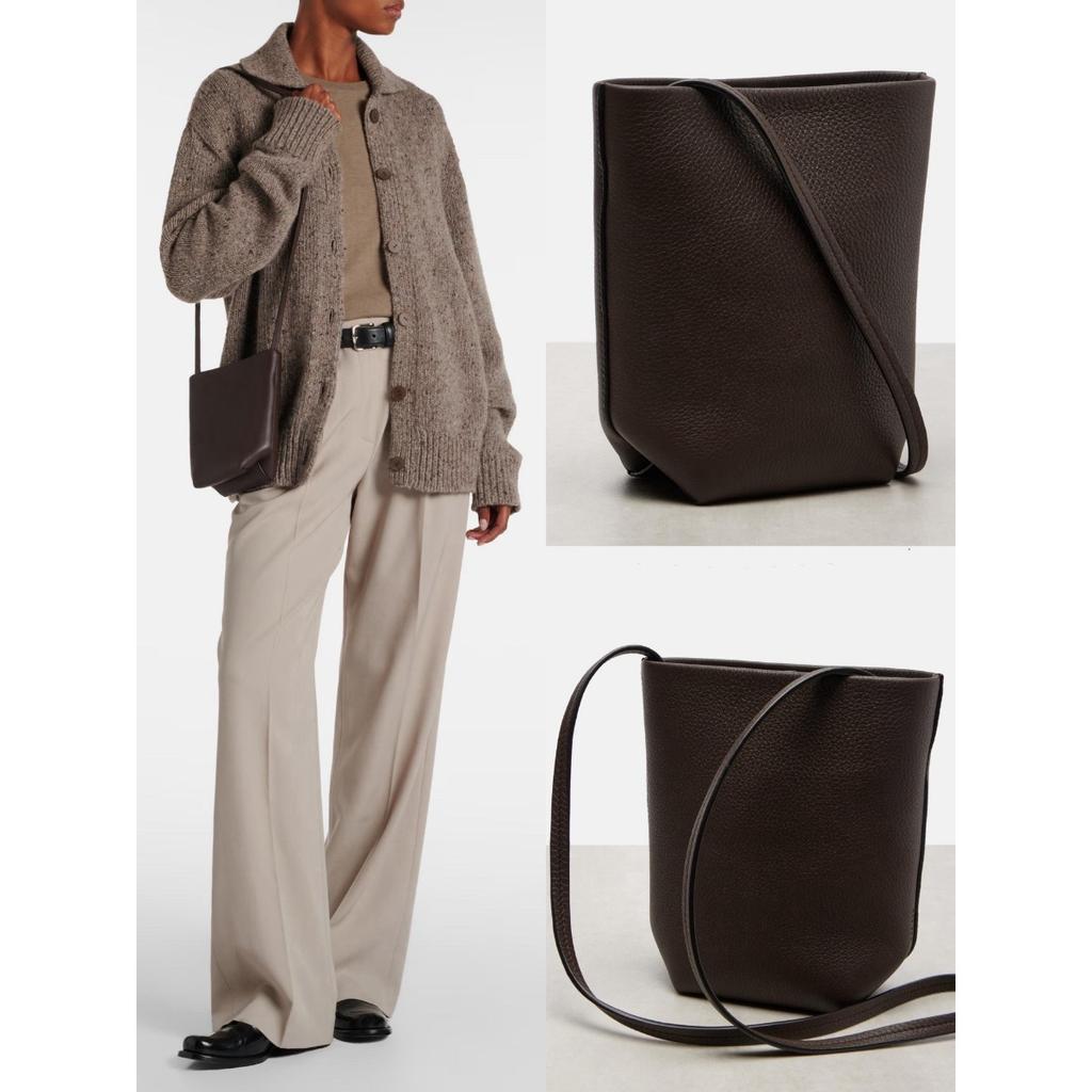 Row wind niche imported first-layer cowhide commuter mini bucket bag minimalist wind shoulder portable oblique span mobile phone bag